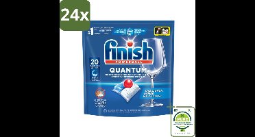 Finish - Vaatwasmiddel - Quantum Vaatwastabletten Regular - Diepe Reiniging - 20 capsules - Voordeelverpakking - 24 stuks - Vaatwastabletten - Diepe reiniging