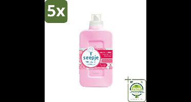 5 x Seepje - Wasverzachter - Geurige Verzorging - Pioenroos en Cederhout - 30 Wasbeurten - 750 ml - Grootverpakking - Wasverzachter - Natuurlijke Wasverzachter - Biologische Wasverzachter - Pioenroos Geur - Cederhout Geur