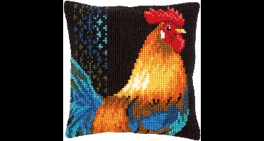 Vervaco - Kruissteekkussen kit - Fiere haan - PN-0156228 - Borduren - Borduurpakket - Borduurpakket volwassenen - Borduurpakket kind