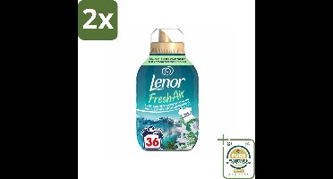 Lenor – Wasverzachter – Fresh Air Noorderlicht - 36 Wasbeurten – 504 ml - Voordeelverpakking - 2 stuks - Frisheid - SolarDry