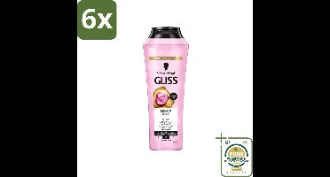 Gliss - Shampoo - Liquid Silk - Voor Glanzend en Zijdezacht Haar - 250 ml - Voordeelverpakking - 6 stuks - Haarverzorging - Siliconenvrije shampoo