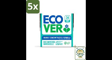 5 x Ecover - Waspods - Universeel - Geconcentreerde formule - 34 wasbeurten - Grootverpakking - Ecover Wascapsules - Duurzame Wasmiddelen - Geconcentreerde Waspods - Wasmiddel Bij Lage Temperatuur - Natuurlijke Wasmiddelen