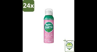 Happy Earth – Deodorant Spray – 100% Natuurlijk Lavender Ylang – 100 ml - Voordeelverpakking - 24 stuks - Natuurlijke deodorant spray - Luchtige deodorant