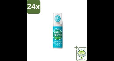 Happy Earth – Deodorant Spray – 100% Natuurlijk Cedar Lime – 100 ml - Voordeelverpakking - 24 stuks - Deodorant spray - Fris geur