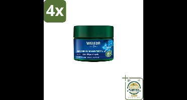WELEDA - Nachtcrème Versterkend - Blauwe Gentiaan & Edelweiss - 40 ml - Voordeelverpakking - 4 stuks - Huidversteviging - Collageen