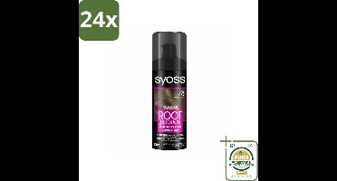 SYOSS - Uitgroeispray Middenbruin - Directe Grijsdekking - Voordeelverpakking - 24 stuks - Uitgroei spray - Tijdelijke haarverf