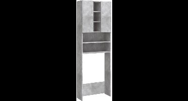 vidaXL - Wasmachinekast - 64x25,5x190 - cm - betongrijs