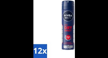 NIVEA MEN - Deodorant Spray - Dry Impact - 150 ml - Voordeelverpakking - 12 stuks