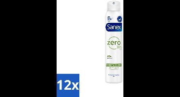 Sanex - Deodorant Spray - Zero% Normal Skin - Zonder Toevoegingen - 200 ml - Voordeelverpakking - 12 stuks