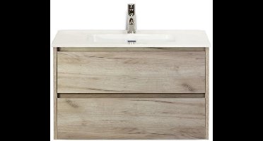 Dante Badmeubelset 80 cm - Craft Oak - Keramische Wastafel Wit Cover