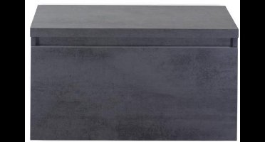 Frozen Badmeubelset 80 cm - Greeplijst in Kleur - Inclusief Wastafelbovenblad Beton Antraciet