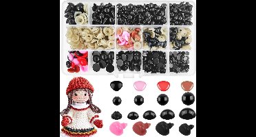 Allecta - 320-stuks Veiligheidsogen en Neuzen Set voor Haakdieren in 3 kleuren met Wasmachines - Teddy Speelgoed ogen (6-12mm)