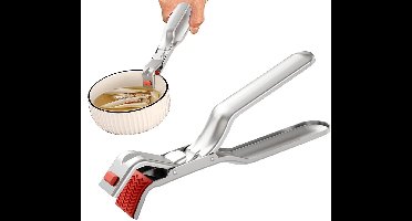 RVS-grippers voor hete platen - Ergonomisch antislipontwerp - Anti-verbranding - Multifunctionele tang voor magnetron, oven, airfryer, stoompan, potten en kommen - voor veilige grip en hittebescherming