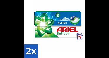 Ariel - 3in1 Wasmiddel Pods - Alpine - 19 Pods - Voordeelverpakking - 2 stuks