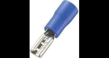 TRU COMPONENTS 737443 Platte stekker (female) Insteekbreedte: 2.8 mm Insteekdikte: 0.8 mm 180 ° Deels geïsoleerd Blauw