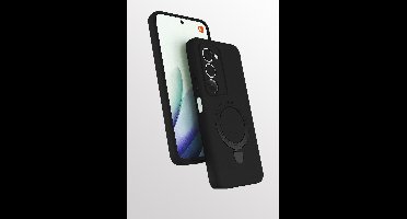 Hoesje Geschikt voor Xiaomi Redmi 15 4G hoesje zacht siliconen Zwart - Liquid Backcover ring hoesje Geschikt voor Magsafe