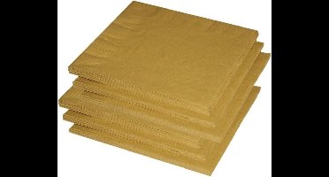 Uni kleur tafel servetten - goud - 60x stuks - 33 x 33 cm - Papier - diner tafel versiering/decoratie