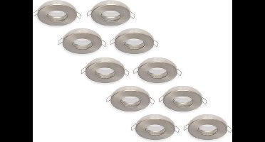 Groenovatie Inbouwspot - MR16 Fitting - Rond - Waterdicht IP44 - Satijn - 10-Pack