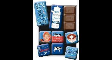 Chocolate Addicted - Chocolade - Magneet set met 9 Magneten