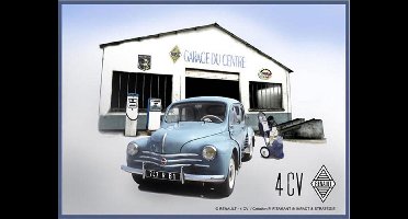 Citroën 4CV Garage Metalen Bord  30 x 40 cm