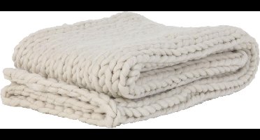 Light & Living Deken Knitted - Wit - 152x127x0,5cm -