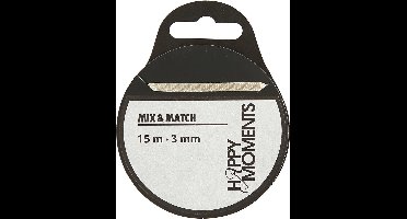 Satijnlint, B: 3 mm, off-white, 15 m/ 1 rol
