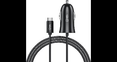 BeHello Autolader met USB-C oplaadkabel en extra USB-A poort Zwart