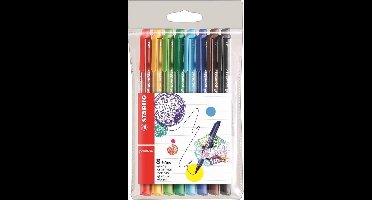 STABILO pointMax - Hardtip Fineliner - Large 0,8 mm - Nylon Punt - Etui Met 8 Kleuren