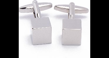 Manchetknopen - Kubus Vierkant Zilver