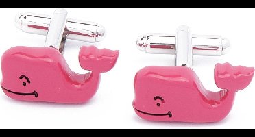 Manchetknopen - Walvis Potvis Vis Roze