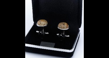 Manchetknopen - Echt Zilver 925 Rond Bruine Jasper Jaspis