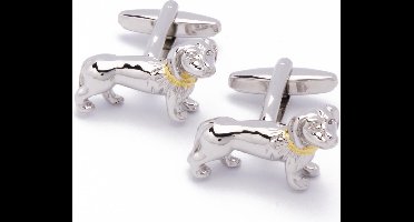 Manchetknopen - Hond Dachhond Teckel Zilver