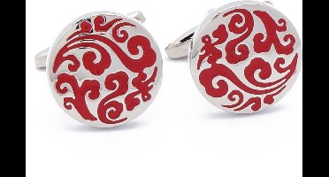 Manchetknopen - Rood Wervelende Draaiende Vormen Rond