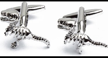 Manchetknopen - T-rex Dinosaurus Zilver