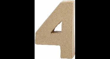 Creative Cijfer 4 Papier-mâché 10 X 6,8 Cm