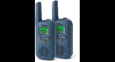 Alecto Walkie Talkie - Set van 2 - Oplaadbaar USB-C - 6 km bereik - Walkie Talkie voor Kinderen - FR10BU - Blauw