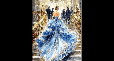 Verf op nummer voor volwassenen, elegante vrouw schilderen op nummer kits op canvas zonder frame 50*40 cm