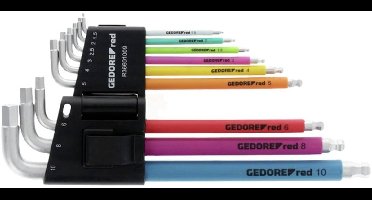 Gedore TX Haakse schroevendraaierset T 10, T 15, T 20, T 25, T 27, T 30, T 40, T 45, T 50 9-delig