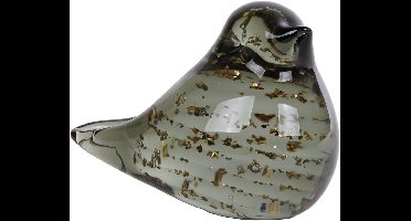 Sculptuur vogel Finch decoratief glas multicolor 8,5x5x6cm speelgoed.
