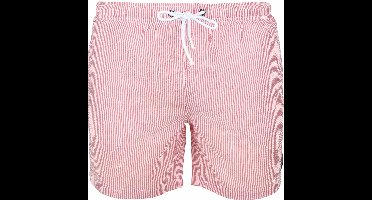 Suitable Zwembroek Stripe Seersucker Rood zwemshort - Sneldrogend