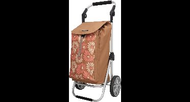 Beagles Alberic Boodschappen trolley - Koelvak - Boodschappen kar - Shopping Cart - Sterke Kwaliteit - Bloem Bruin