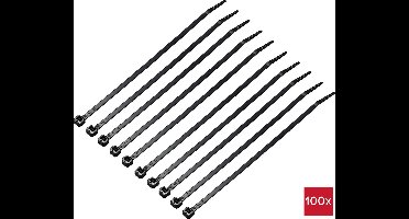 TRU COMPONENTS TC-12523672 Kabelbinder 250 mm 4.8 mm Zwart 100 stuk(s)