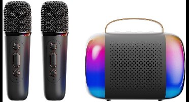 Y5-karaokemachine met twee microfoons en Bluetooth-luidspreker