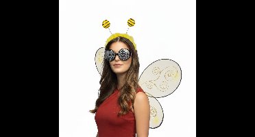 Boland Verkleed set bij - geel - volwassen - Carnavalskleding/accessoires