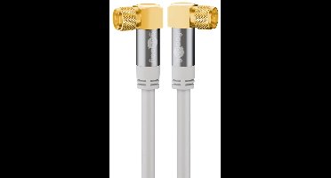 Goobay F (m) - F (m) coaxkabel | 135 dB | koper | haaks | verguld | wit | 5 meter