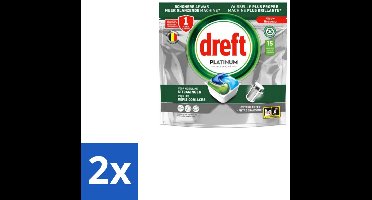 2 x Dreft – Vaatwascapsules – Platinum All-in-One – 15 Capsules - Vaatwasmiddel - Vaatwascapsule - Reinigingscapsule - Vetverwijdering - Glansspoelmiddel