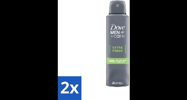 2 x Dove Men+Care - Extra Fresh - Deospray - Anti-Transpirant - 150 ml - Deodorant - Antitranspirant - Dove Men+Care - Extra Fresh - Alcoholvrij