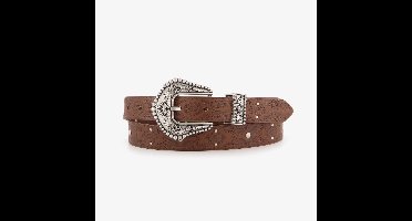 Dames riem bruin zilver - Maat 85