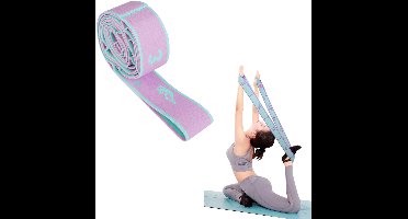 1 Stuk Yoga Stretching Bands - Gymnastics Bands - Elastic Resistance Bands with 11 Loops for Pilates, Fitness, Stretching Training - Multi-Loop Adjustable Exercise Bands - Cyaanpaars - 11 vierkantjes