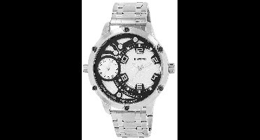 Raptor Herenhorloge van roestvrij staal Ayaz Dual-Time, roestvrijstalen band, 3ATM, mannelijk, modern